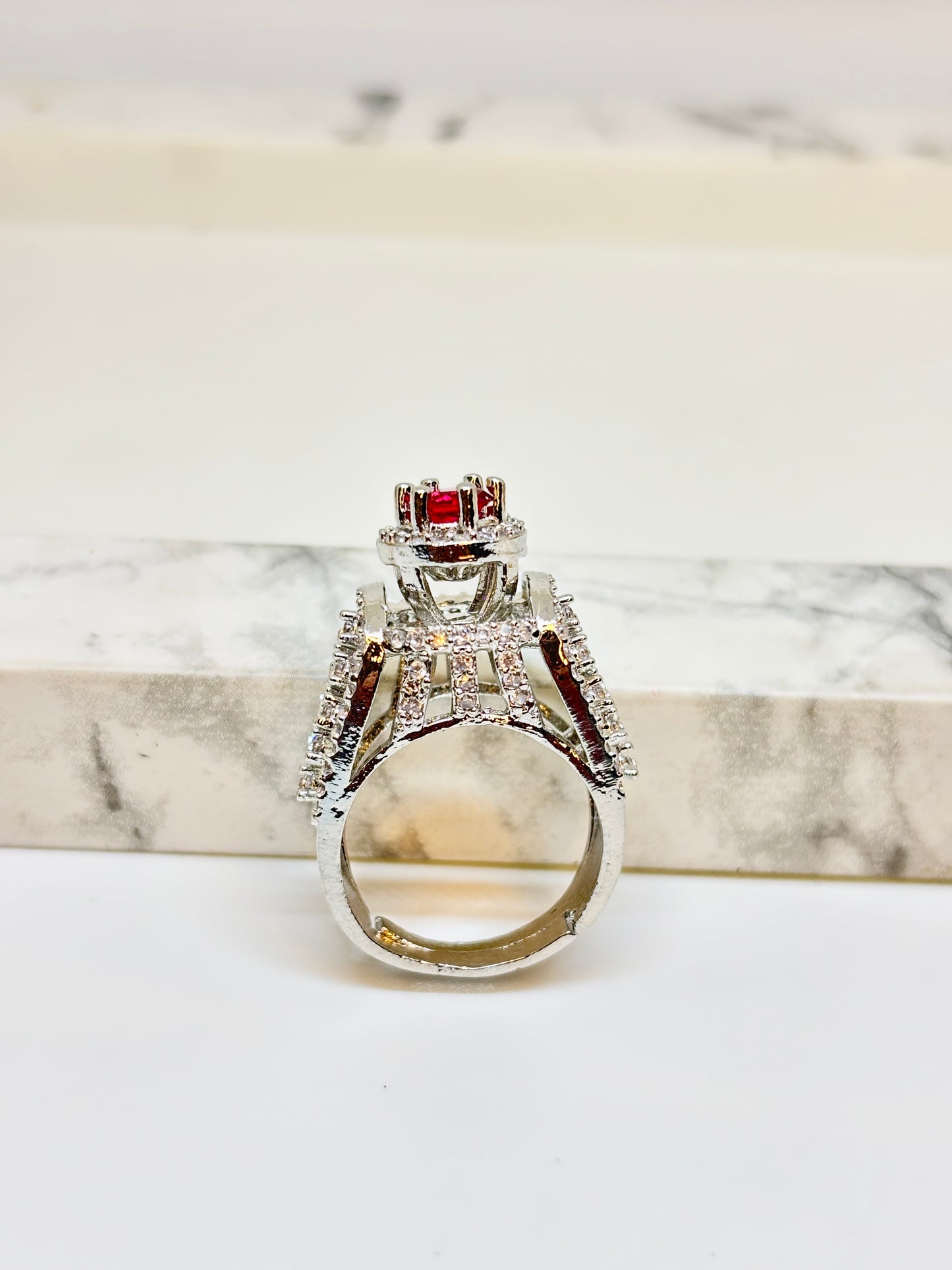 Majestic Ruby Crown Statement Ring