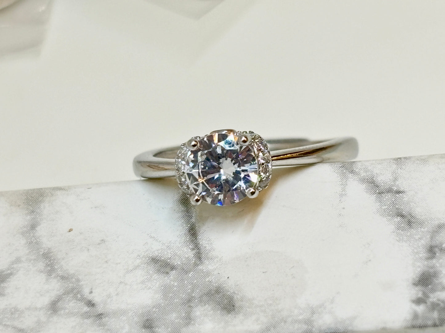 925 Sterling Silver Crown Solitaire Ring