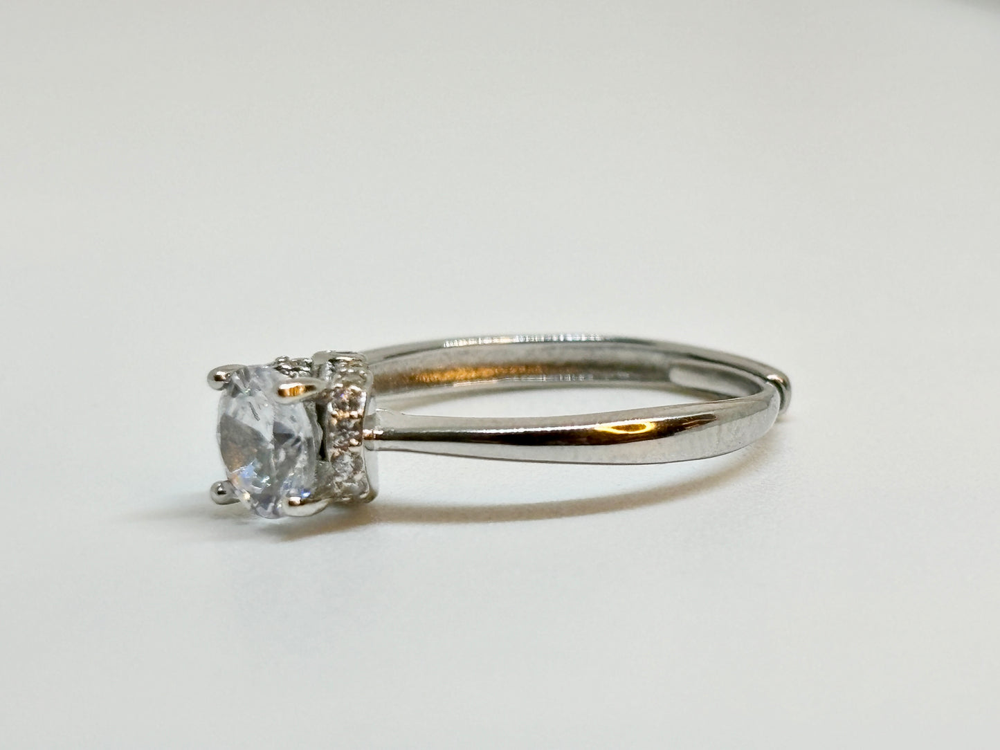 925 Sterling Silver Crown Solitaire Ring