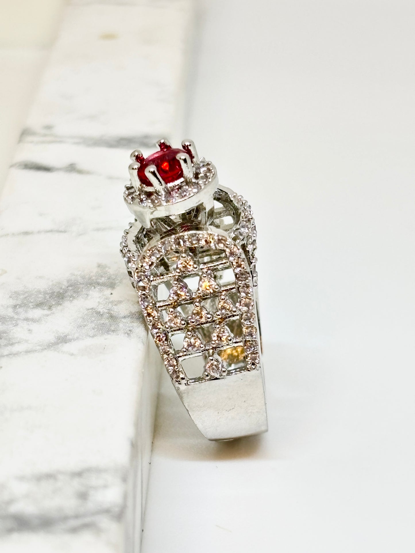 Majestic Ruby Crown Statement Ring
