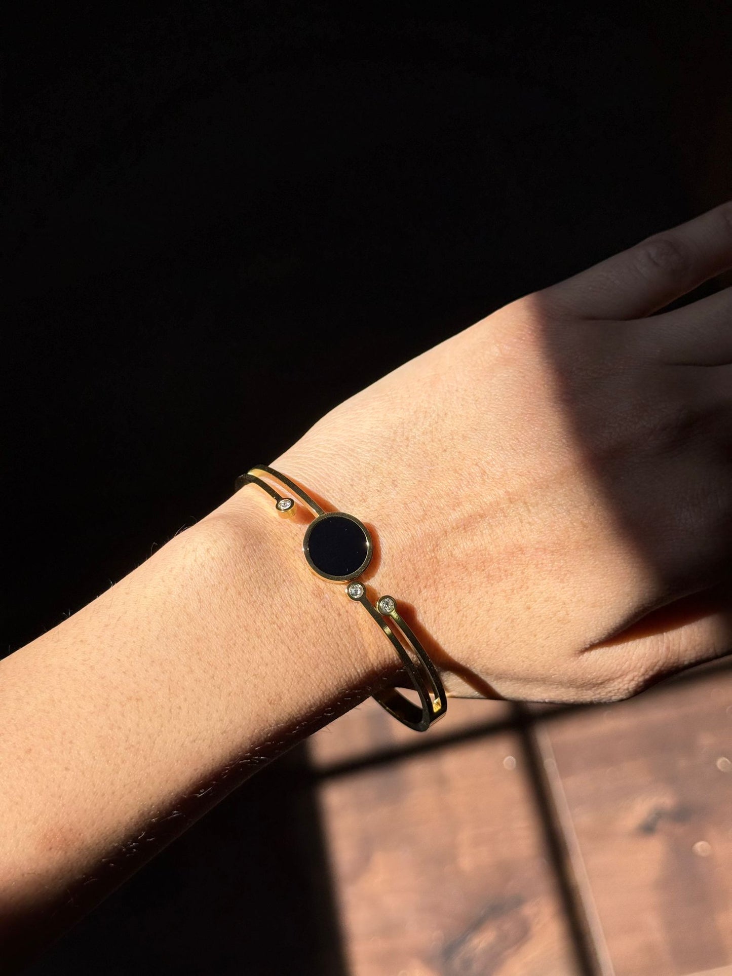 Noir Charm Onyx Bangle