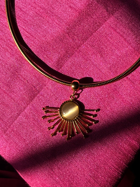 Golden Sun Halo Necklace