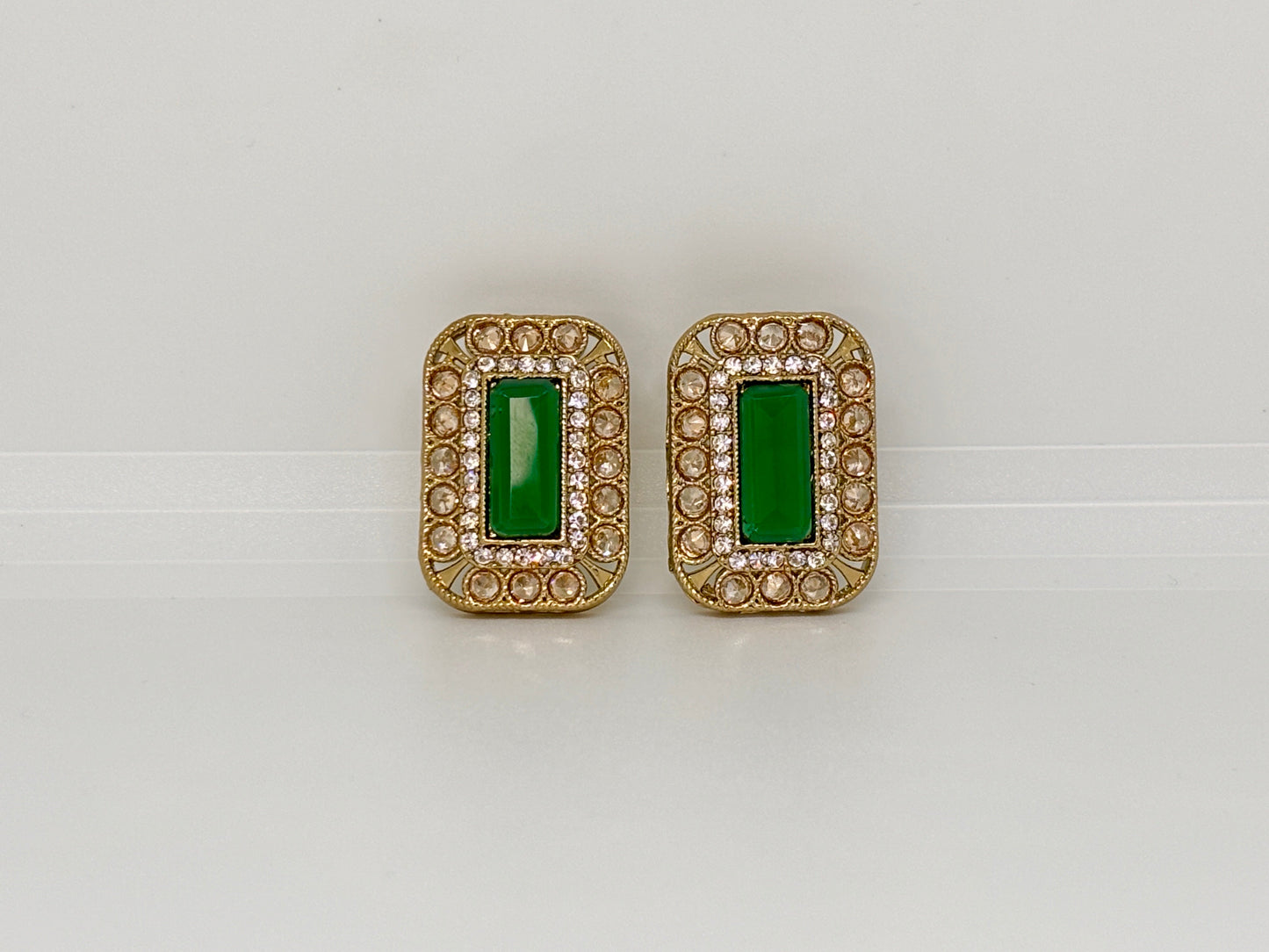 Dual Elegance Rectangular Earrings