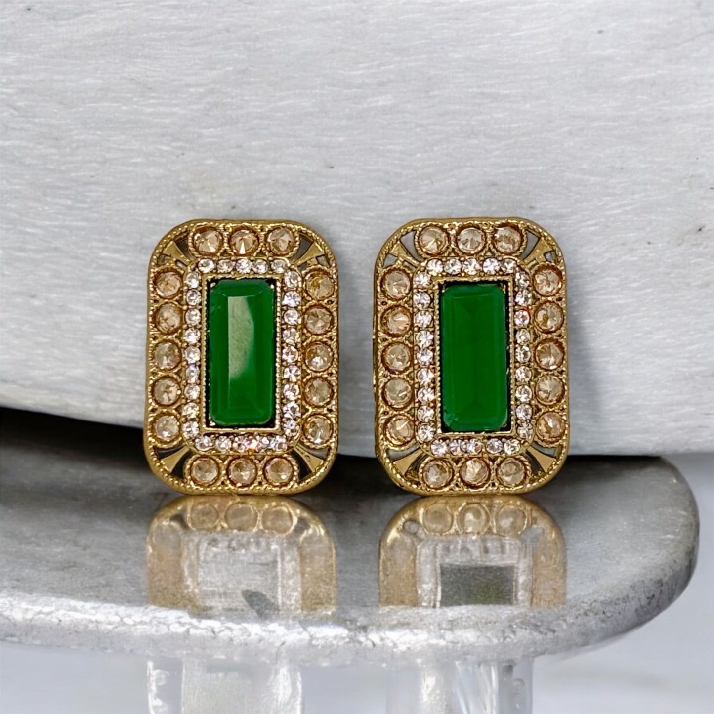 Dual Elegance Rectangular Earrings