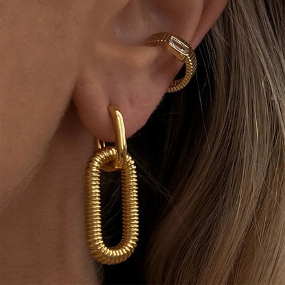 U Shape Gold Plated Earrings