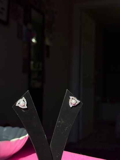 Pearl Triangle Studs