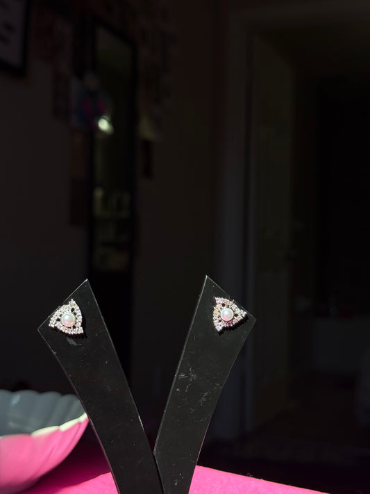 Pearl Triangle Studs