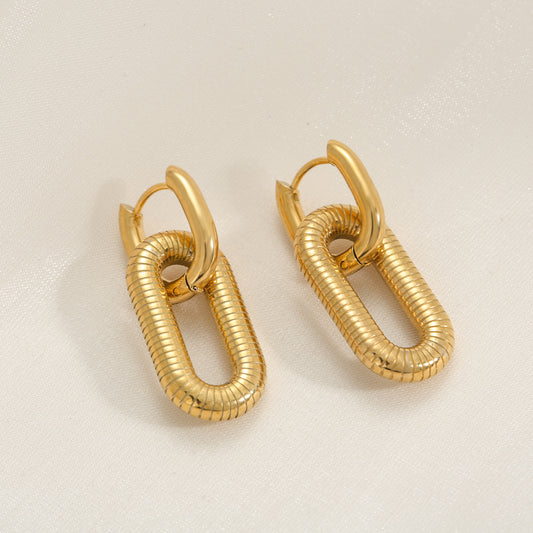 U Shape Gold Plated Earrings