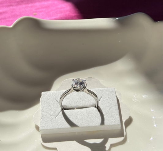 Sterling Silver Rose-Cut Solitaire Ring