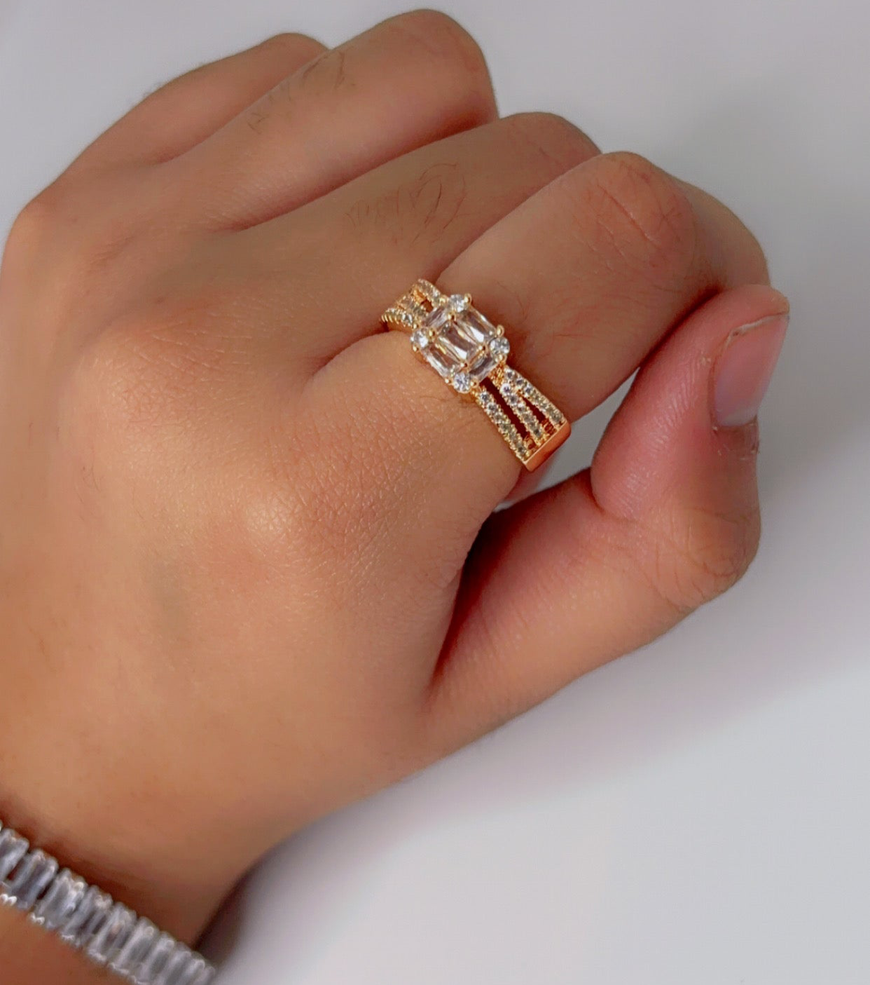 Adjustable Regal Baguette adjustable Ring.