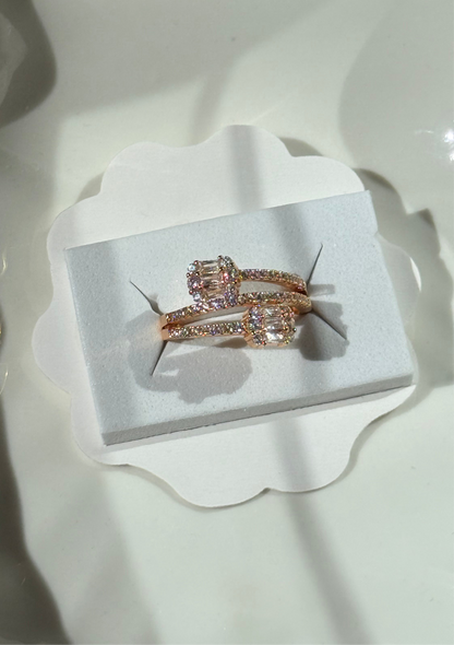 Adjustable Twin Sparkle Wrap Ring.