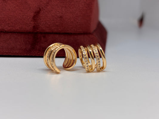 Gold-Tone Multi-Band Earring