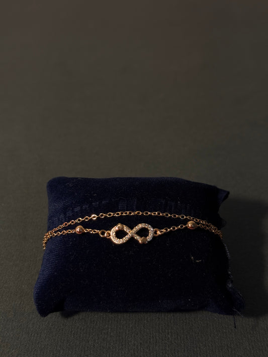 Infinity Charm Double Chain Bracelet