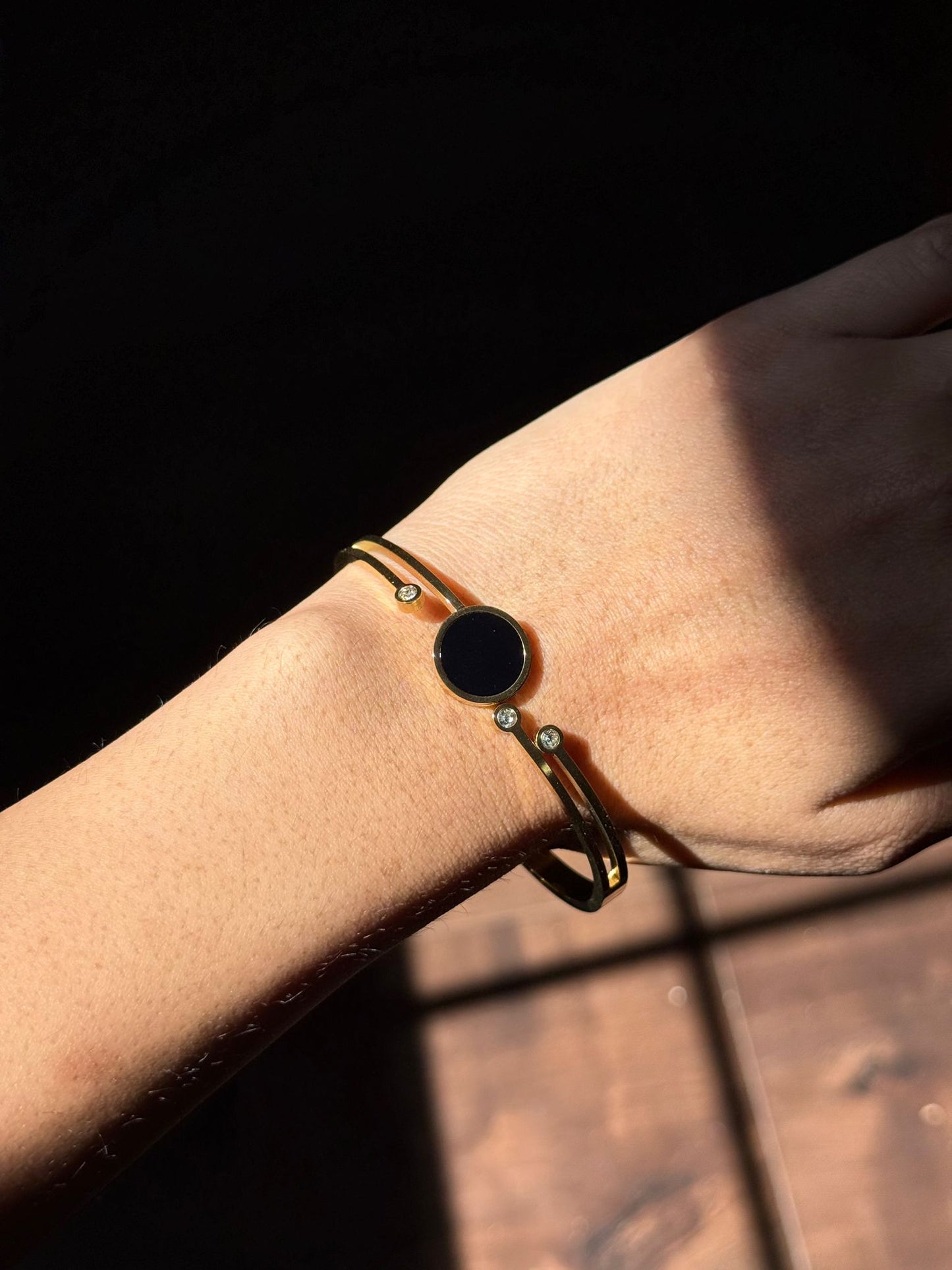 Noir Charm Onyx Bangle
