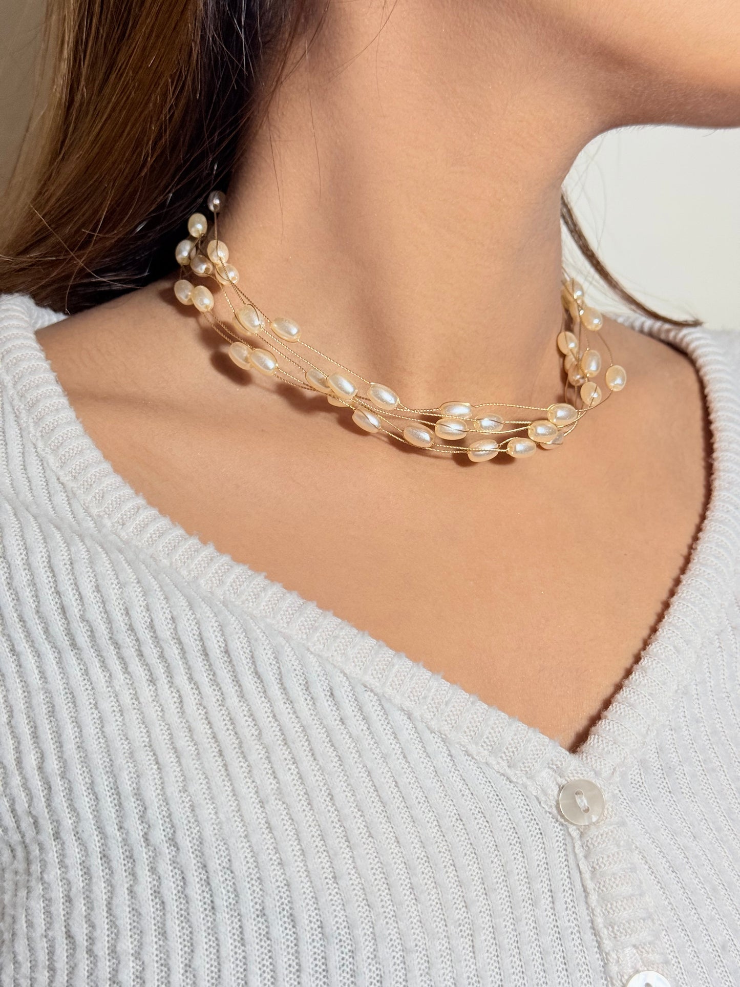 Elegance Pearl Cascade Necklace