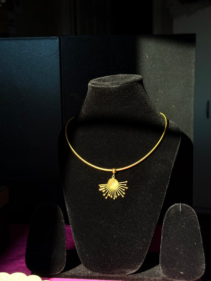 Golden Sun Halo Necklace