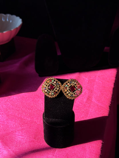 Golden Radiance Stud Earrings
