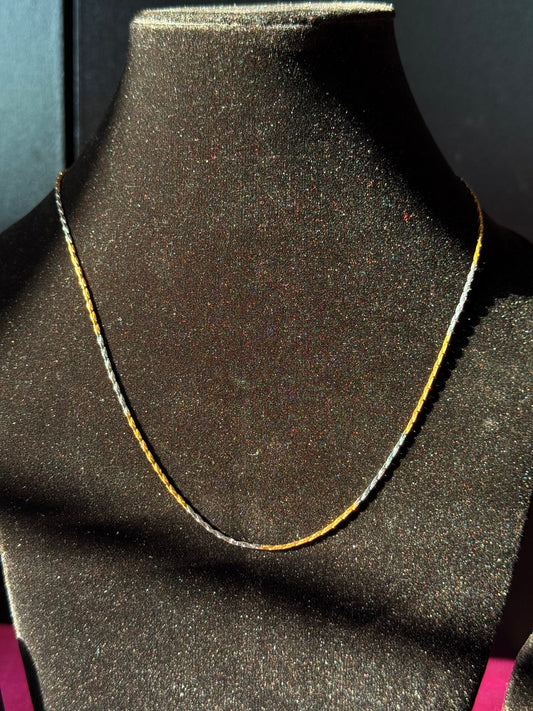 Two-Tone Twist Chain Necklace