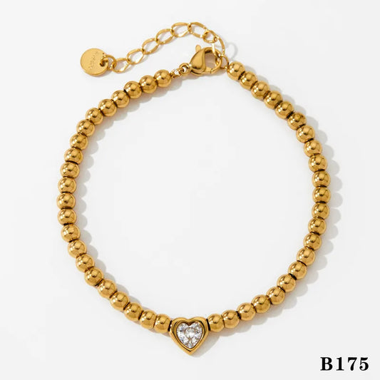 Golden beaded Heart Trendy Bracelet