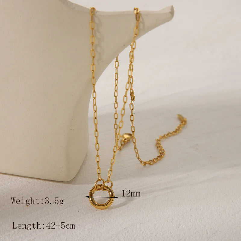 Gold Plated Round Trendy Necklace