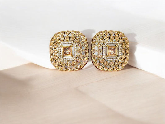 Golden Radiance Stud Earrings