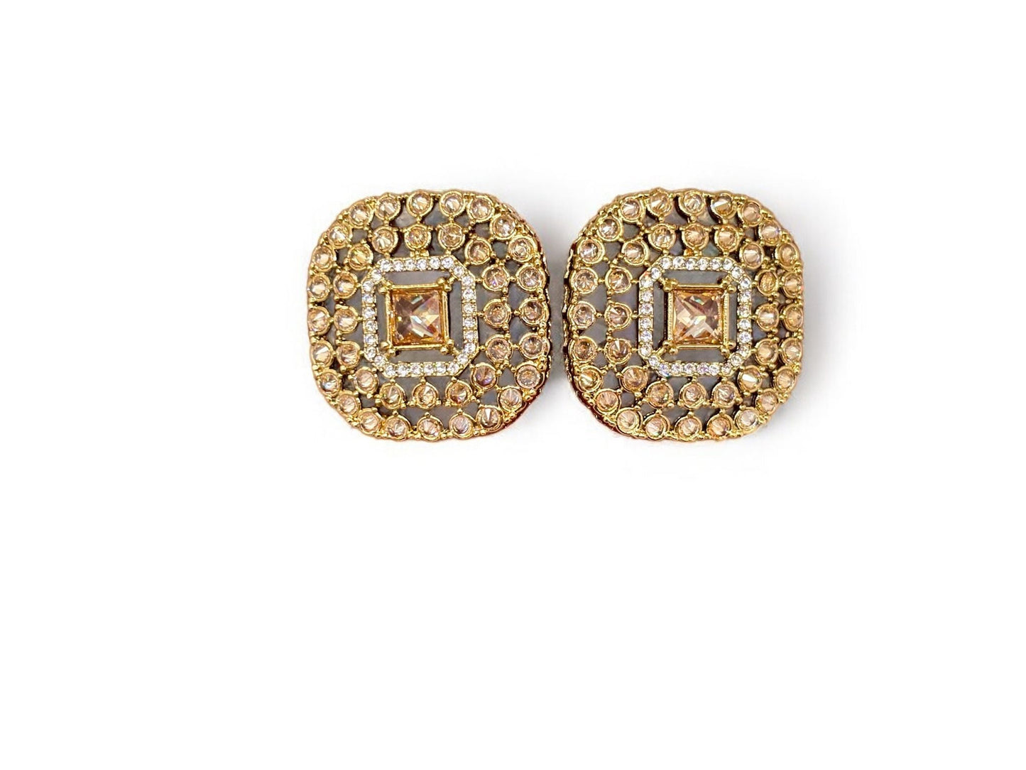 Golden Radiance Stud Earrings