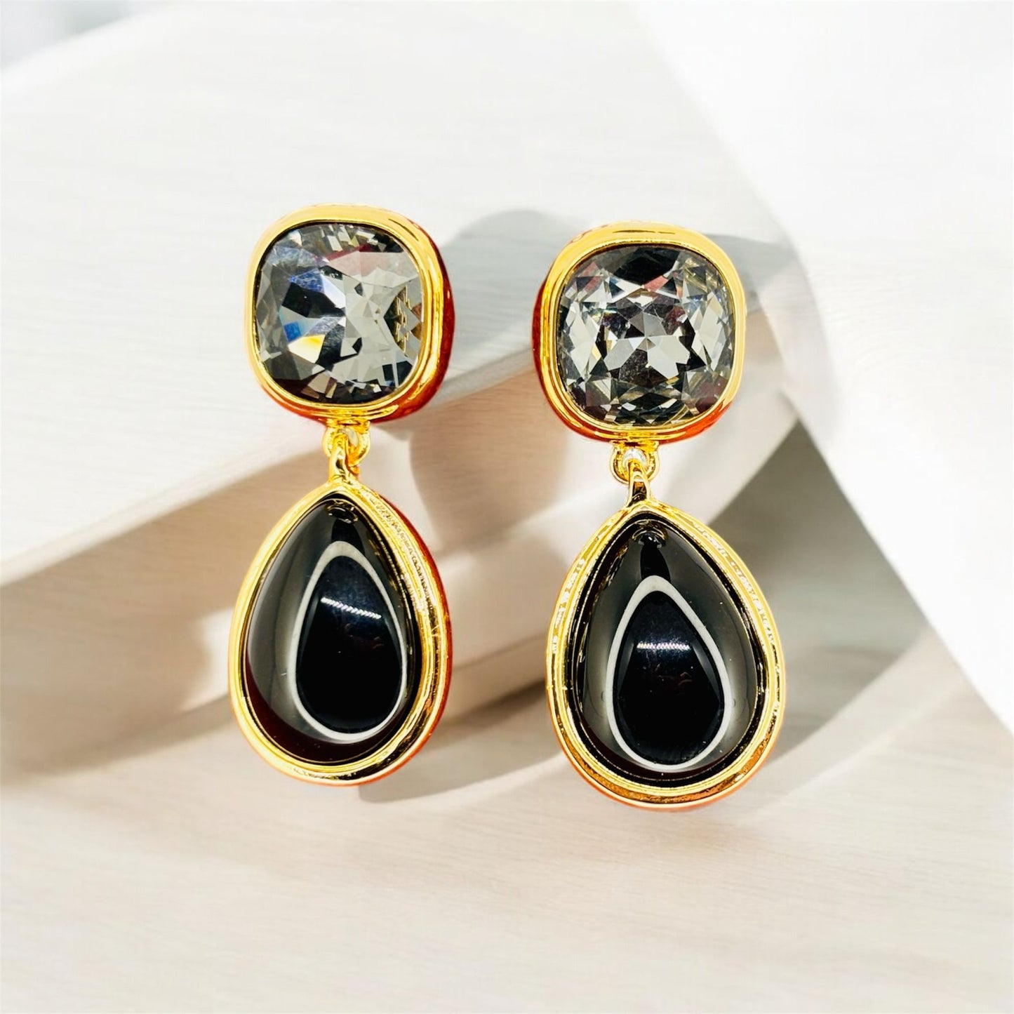 Refined Noir Teardrop Earrings