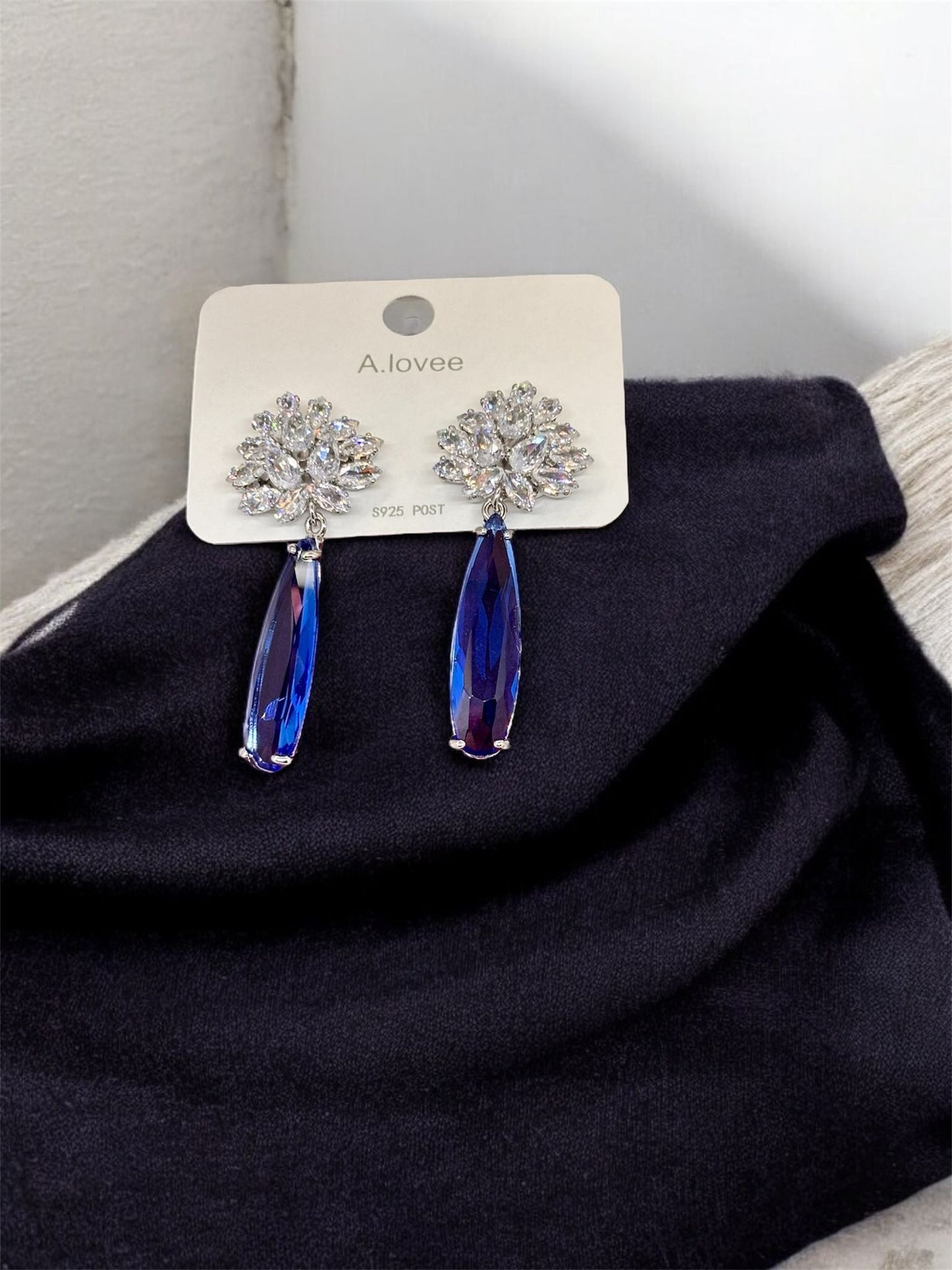 Crystal Bloom Teardrop Earrings