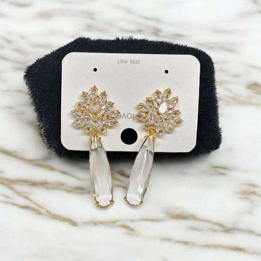 Crystal Bloom Teardrop Earrings
