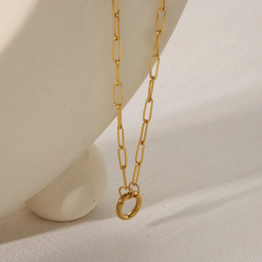 Gold Plated Round Trendy Necklace