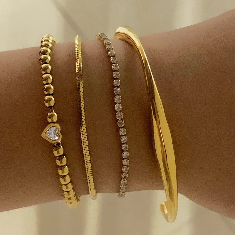 Golden beaded Heart Trendy Bracelet