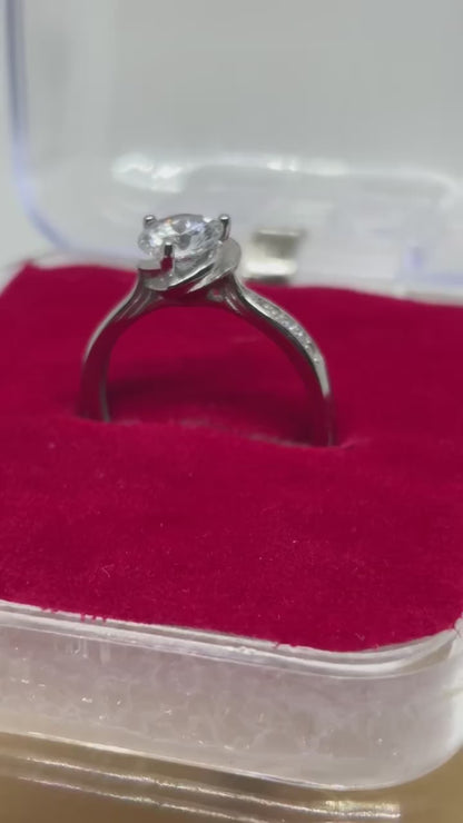 Sterling Silver Rose-Cut Solitaire Ring